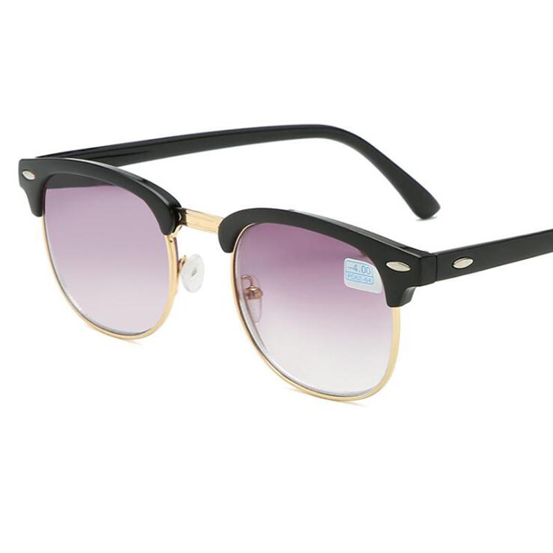 -0,5 -1,0 -1,5 -2,0 -2,5 -3,0 -3,5 -6,0 Мужские и женские солнцезащитные очки для близорукости, серые градиентные очки для глаз, оправа для мужских очков Anti-UV400