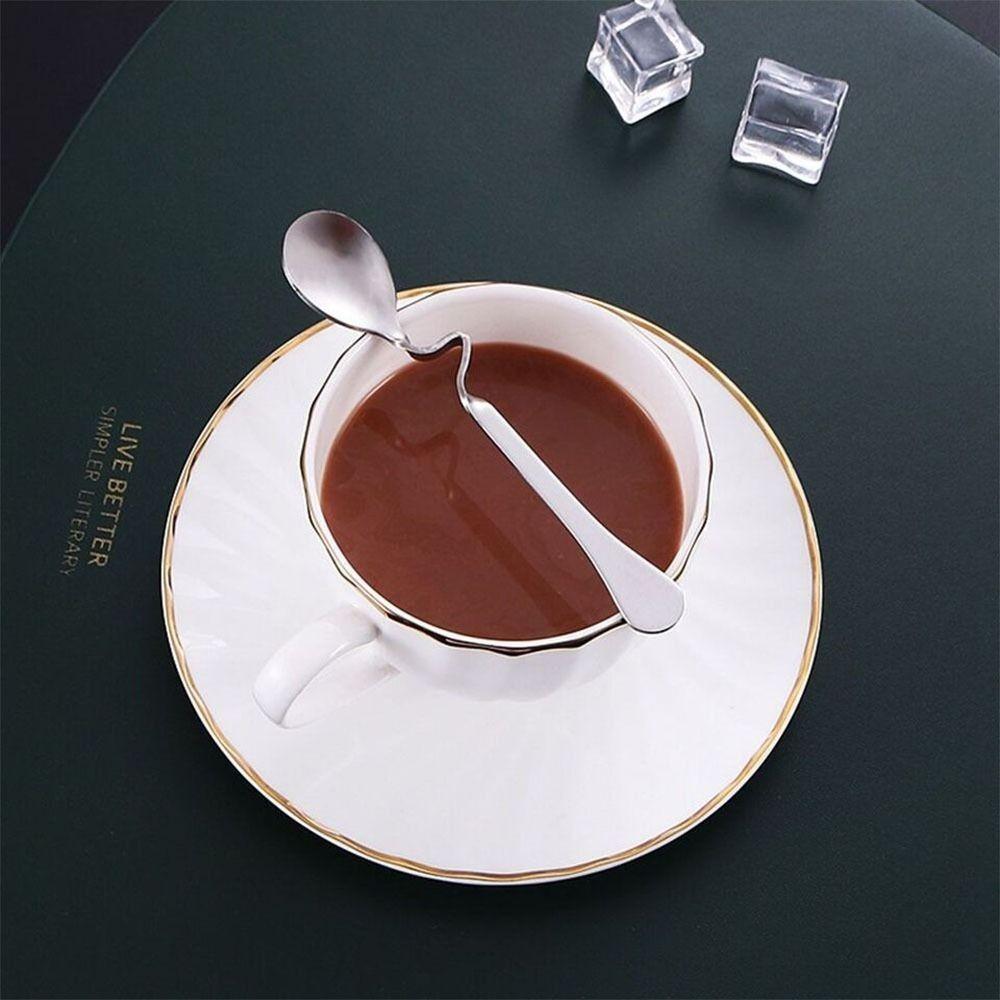 Stainless Steel Teaspoon Curved Handle Hanging Cup Spoon Originality Stirring Spoon