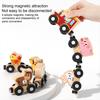 Kids Wooden Magnetic Farm Train Toy Color Cartoon Animal Number Preschool Learning Toddlers Boys Girls Educational Locomotive Carriages Toy