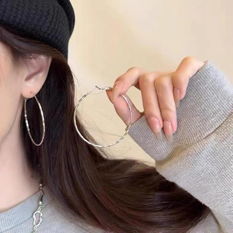 Большие гладкие круглые серьги-кольца для женщин, простые круглые серьги-кольца, свадебные украшения