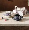 Сувенирные подарки Ирис Керамическая чашка Блюдце Пара День рождения Кофейная чашка Чашка для послеобеденного чая