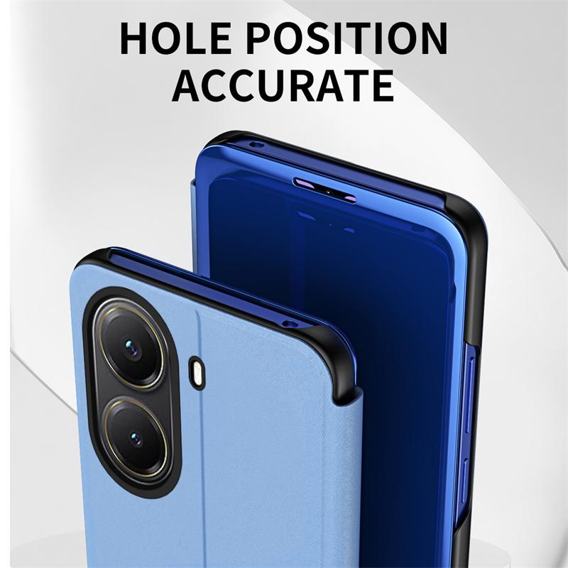 Для Xiaomi Poco X7 Pro 5G Чехол Прозрачный Зеркальный Флип Ударопрочный ПК Кожаный Подставка Чехол для PocoX7 Pro Pocco Poko Little Funda