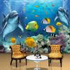 Modern 3d Wall Mural Stereo Dolphin Fishes Animal Fresco Living Room Children's Bedroom Home Decor Backdorp Wallpaper