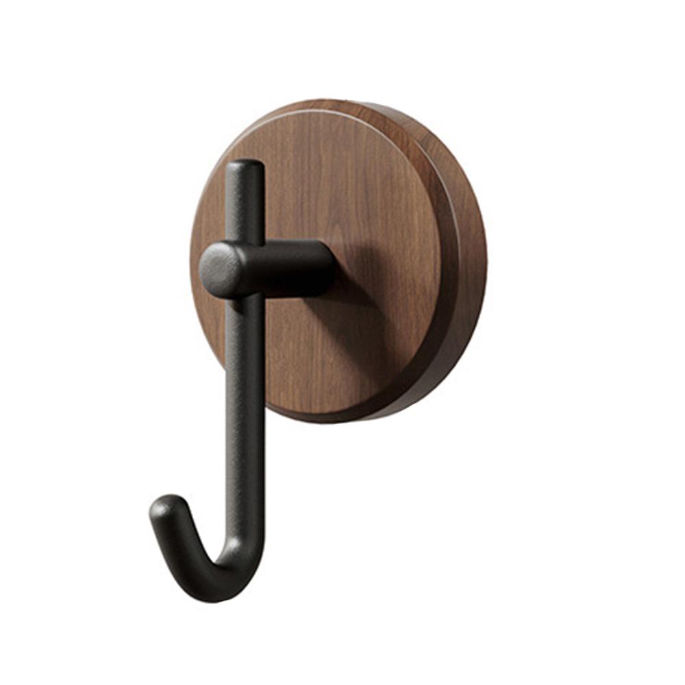 Северная Европа Деревянный Настенный Крючок Черный Белый Самоклеящийся Настенный Крючок для Хранения Без Сверления Водонепроницаемый Держатель для Полотенец Украшение