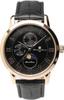 Watch Moon Phase Multi Calendar 5 ATM Water Resistant Business Formal Leather Belt Limited Model Black Pink Gold [Salvatore Mara] Men's SM21106-PGBK