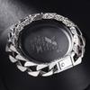100% S925 Sterling Silver Bracelet Classic Ancient  Trend Plant Pattern Smooth Hand Chain Pure Argentum Men's Bangle