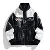 Новая осенне-зимняя мужская кожаная одежда Мотоциклетная из ПУ кожи Приталенная кожаная повязка Вышитый мотоциклетный костюм для езды