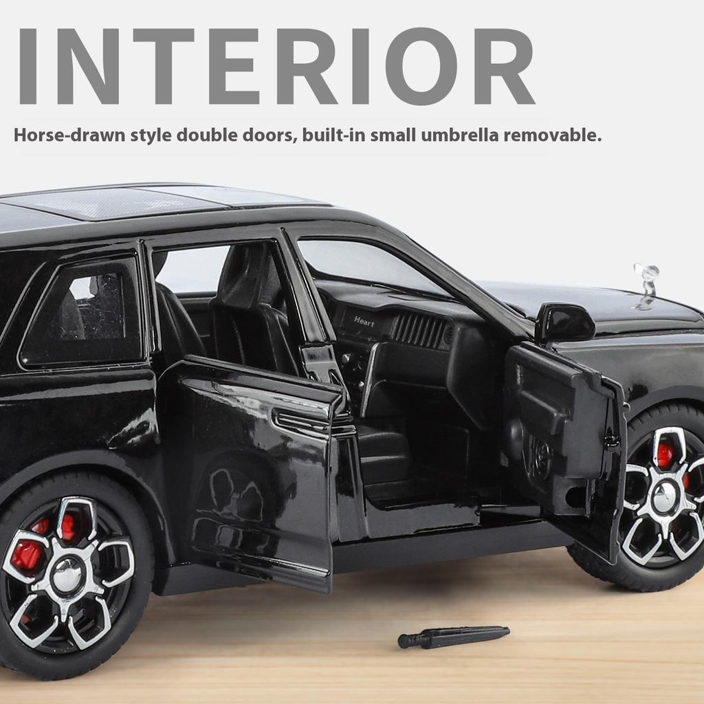 Металлическая модель Rolls-Royce Cullinan 1/32, Изысканное настольное украшение, Лучший коллекционный предмет для энтузиастов моделей автомобилей, Подарок на Хэллоуин
