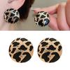 Leopard Print Round Earrings Alloy Sensitive Skin Friendly Earrings Jewelry Gift for Women Girls Dainty Accessories