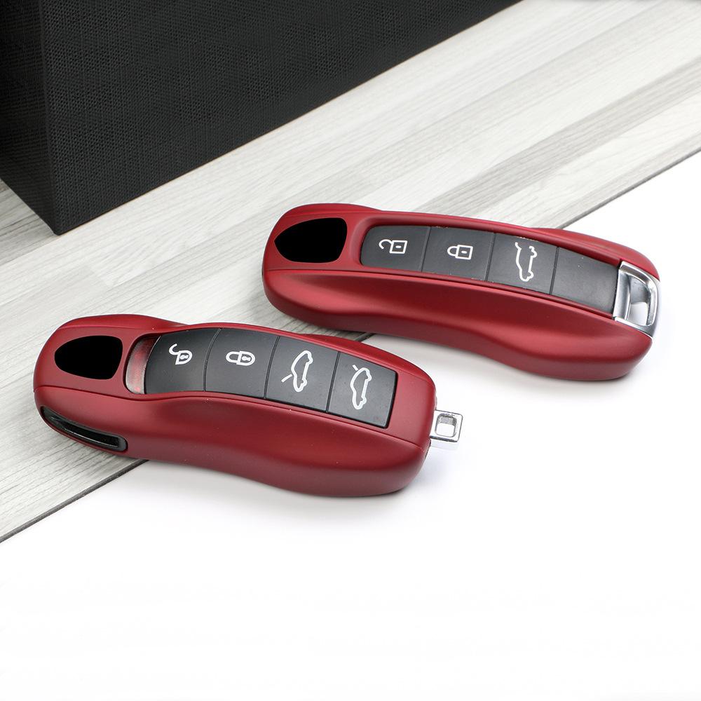 Fits Porsche Key Shell: Bordeaux Red for Cayenne, Macan, 911, Panamera, 718, Taycan