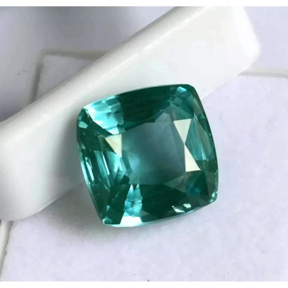 Stunning Green Sapphire Natural Cushion Cut 9.60 Ct Certified Loose Gemstone