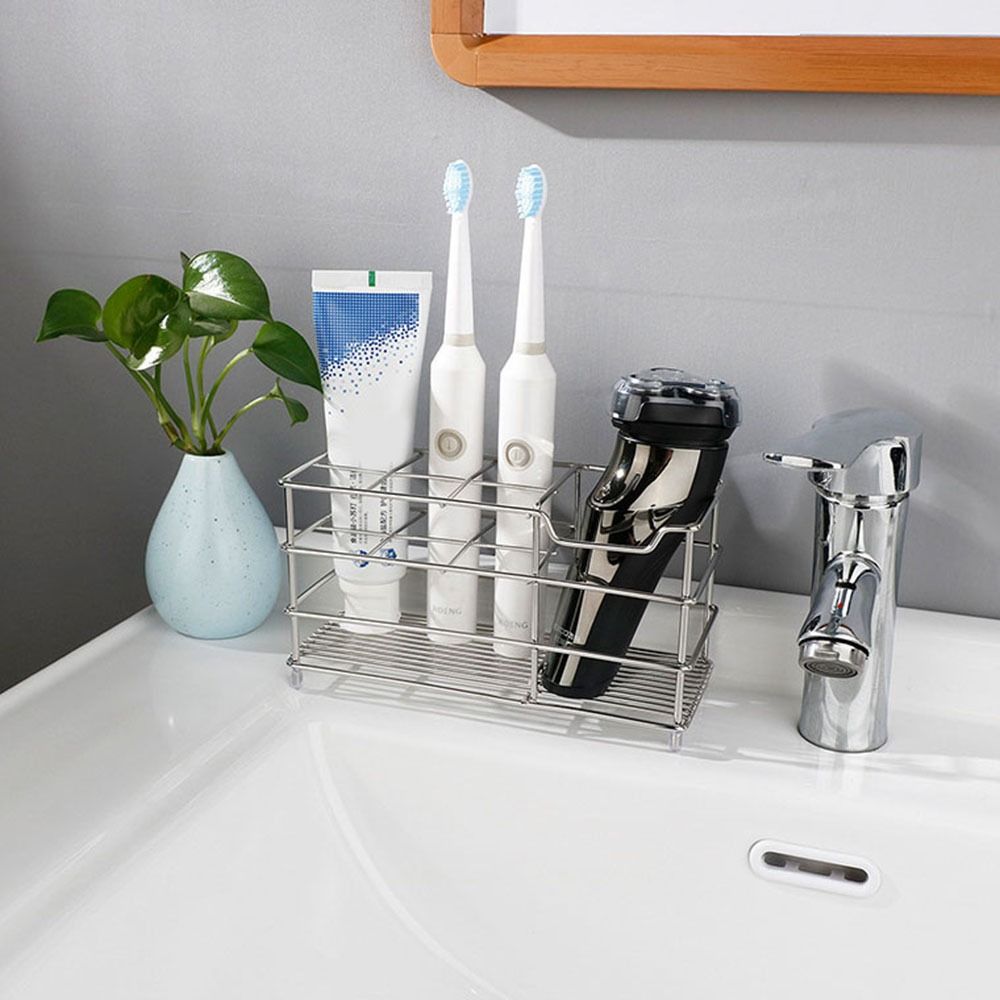 Stainless Steel Toothbrush Holder Easy to Clean Shower Table Bracket  Bathroom