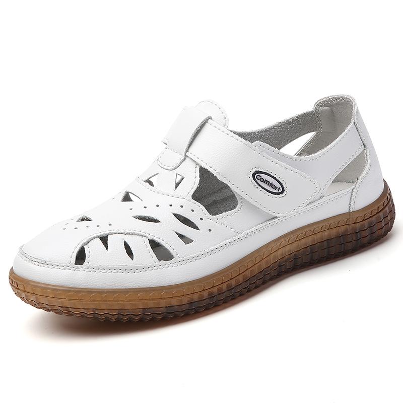 Летние женские римские сандалии Mary Jane Beach Shoes Closed Toe Casual Soft Walking Sandals for Girl Plus Size
