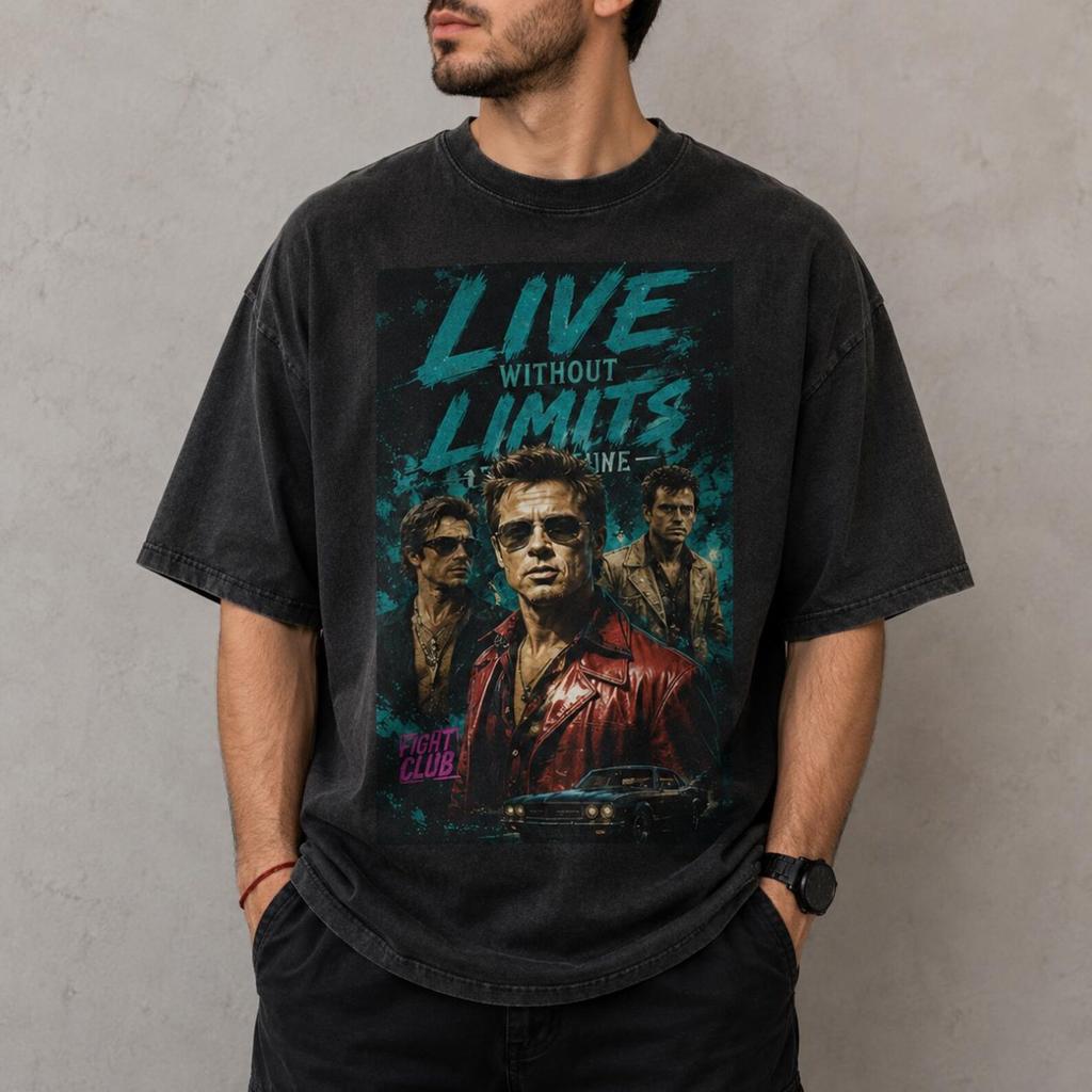 Fight Club Inspired Graphic Tee, Vintage Washed Movie Style Shirt