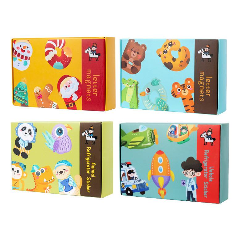 Children Christmas Animal Dinosaur Traffic Theme Magnetic Sticker Toy For Early Development