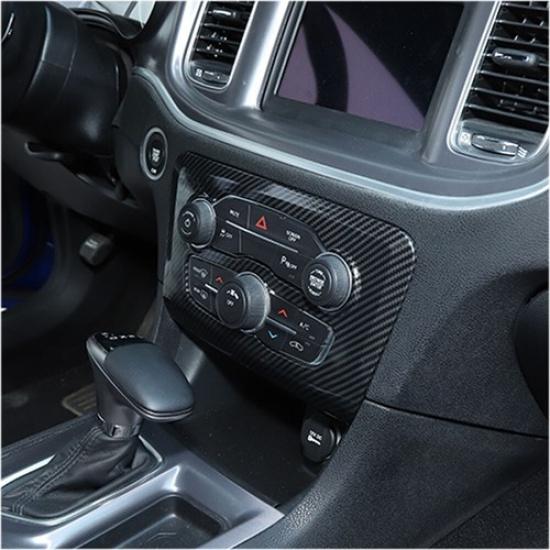 Carbon Fiber Air Conditioner Switch Panel Trim Bezel for Dodge Charger 2015-