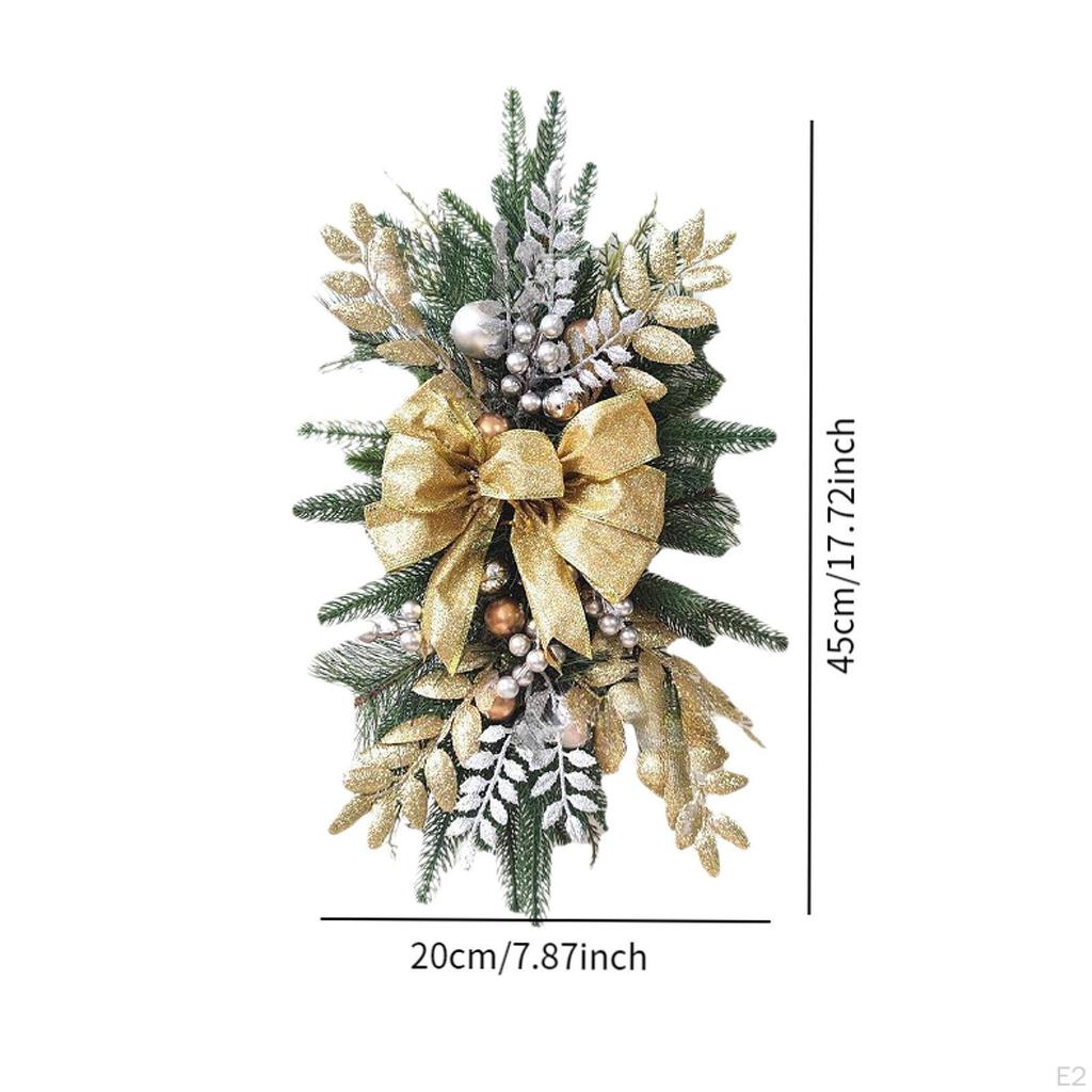 Рождественский венок Рождественский лестничный сваг Искусственная гирлянда Подвесное украшение для перил Офис
