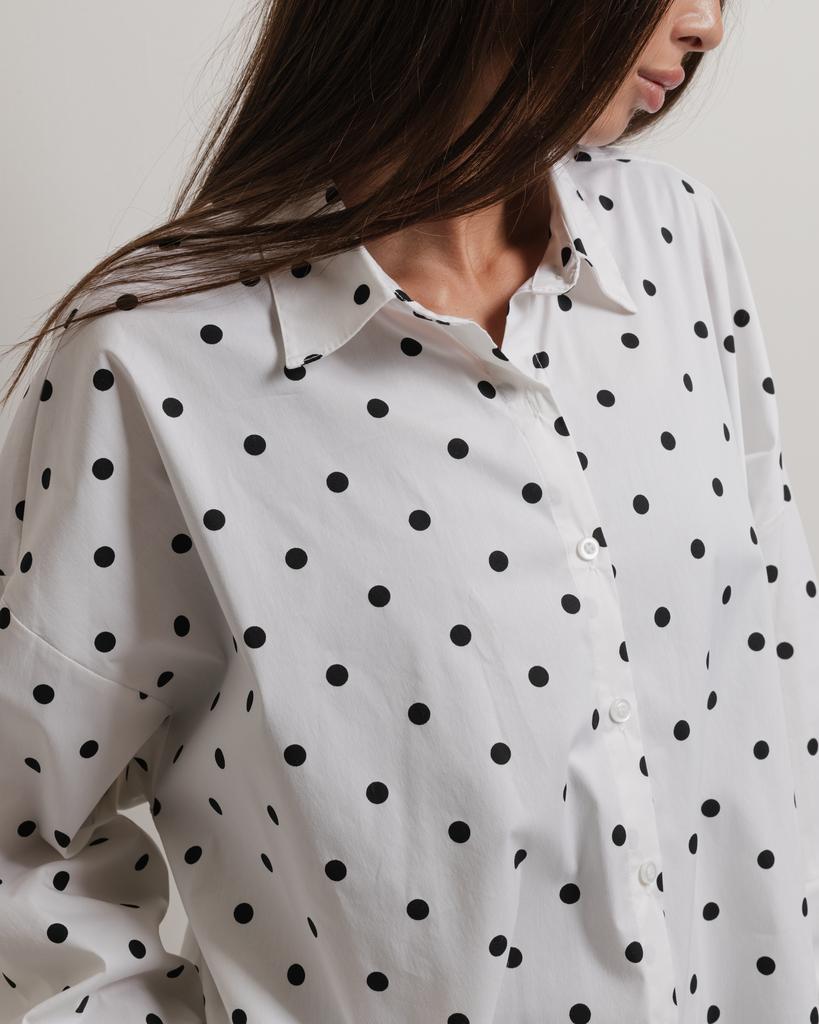 Blouse Modalinda 7664 44 Black and White Polka Dot