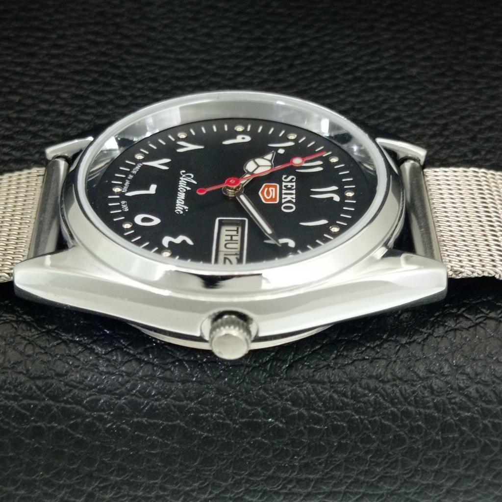 АВТОМАТИЧЕСКИЕ ВИНТАЖНЫЕ ВОССТАНОВЛЕННЫЕ МУЖСКИЕ ЧАСЫ SEIKO 5 6309A ЯПОНИЯ ЧЕРНЫЕ a442419-1