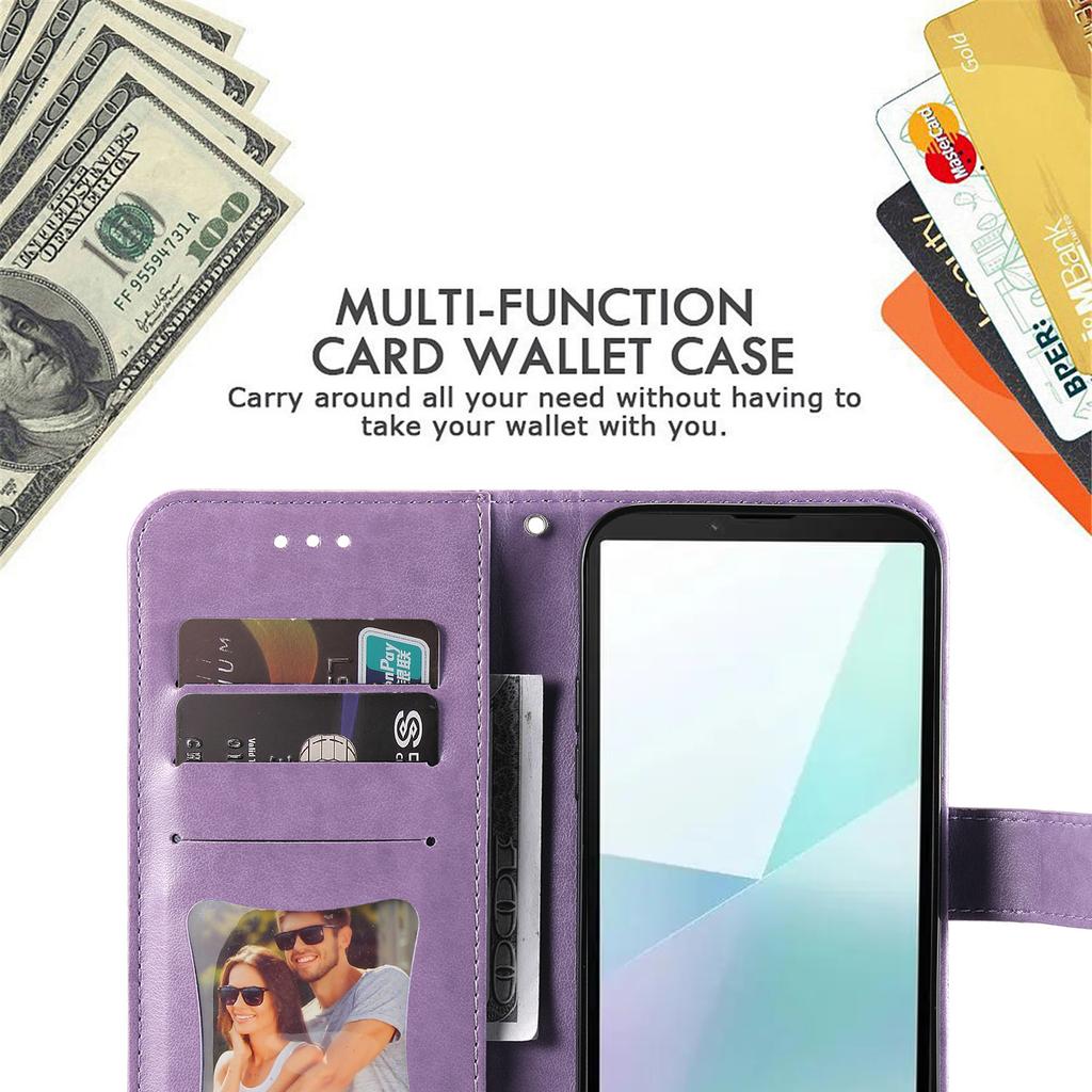 For Sony Xperia 10 VI Case Floral Pattern PU Leather Wallet Stand Phone Cover