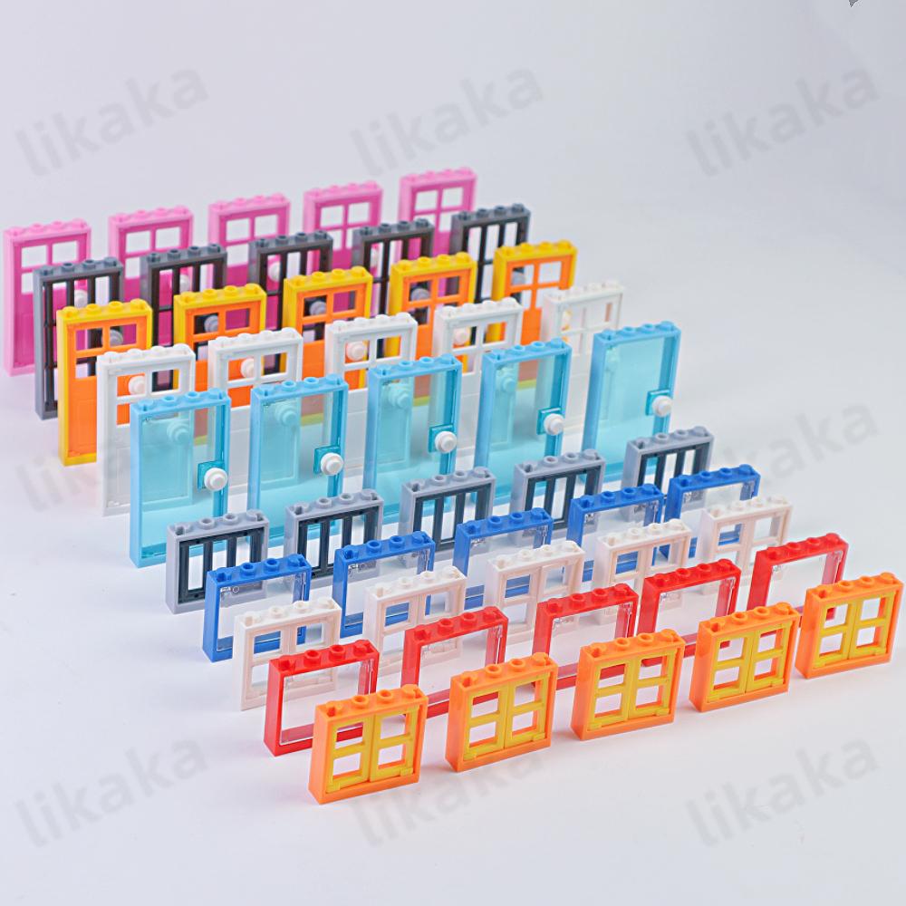 MOC City Friends House Door Window Set Строительные блоки Игрушки Совместимость Классические архитектурные блоки Запчасти DIY Кирпичи Детские игрушки