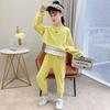 Модная одежда для девочек, комплект из 2 предметов для малышей, спортивный топ + брюки, повседневный костюм для весенне-осенней одежды