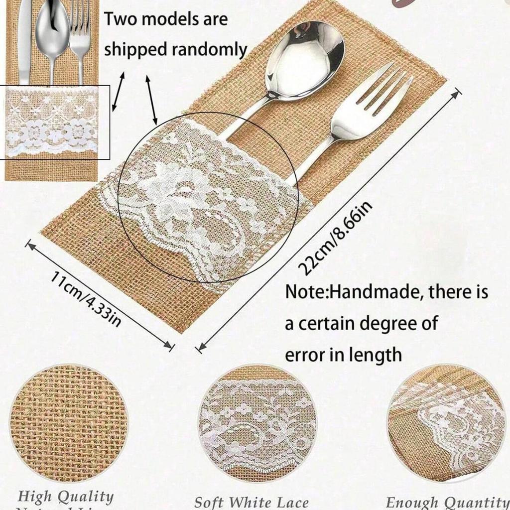 Рождественская посуда из кружевного льна: Набор ножей и вилок для свадеб и вечеринок