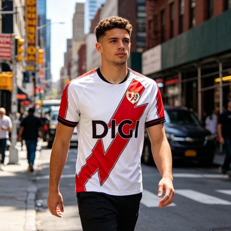 Новая мужская футболка Rayo Vallecano 2026, размер для взрослых, уличный стиль Y2K, быстросохнущий топ для тренировок и фитнеса, повседневная спортивная одежда, семейная футболка