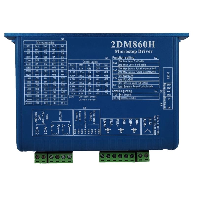 2DM860H Контроллер шагового двигателя 2-фазный цифровой драйвер шагового двигателя Цифровой драйвер с микрошагом Система управления двигателем