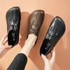 The New Retro Women's Single Shoes Are Comfortable and Soft-soled Mother Shoes Are Casual, and the Square-headed Women's One-pedal Leather Shoes Are S