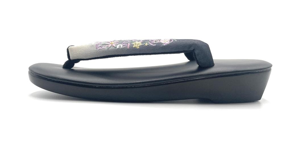 Embroidered Thong Urethane Sole Zori Sandals Free Size Kimono Kimono Footwear Zori Sandals Kurodai