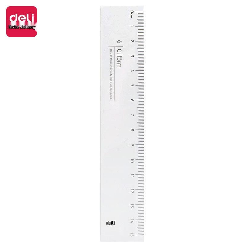 Deli 15cm Wavy Line Plastic Ruler for Primary Students, First Grade, Thickened Board, Straight, Model 71971