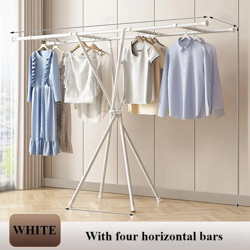 Foldable Clothes Hanger Floor Type Quickly Folding Household Drying Rack Indoor Balcony X-shaped Outdoor Simple Clothes Rack