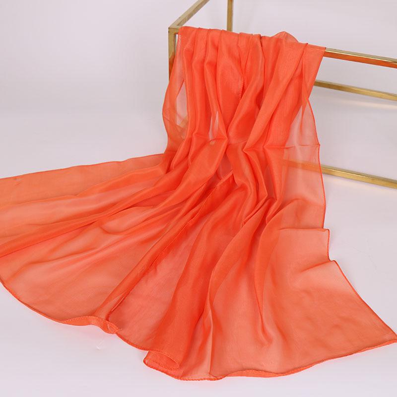 Китайский красный однотонный шифоновый маленький шелковый платок женский маленький подарок, тонкий большой красный подарок на День защиты детей