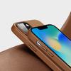 Dux Ducis Grit Leather Case For Iphone 14 Elegant Faux Leather Cover (Magsafe Compatible) Brown