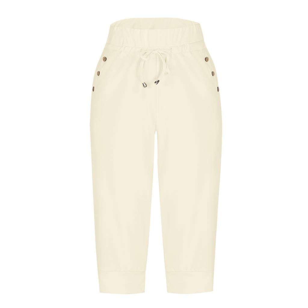 Брюки для женщин, повседневные летние брюки с эластичной резинкой на талии и карманами