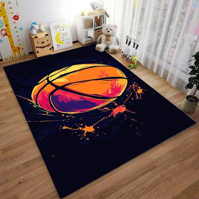 Красочный ковер на баскетбольную тематику для декора спальни или гостиной. Подходит для использования в качестве противоскользящего покрытия для диванов в гостиной и спальне.