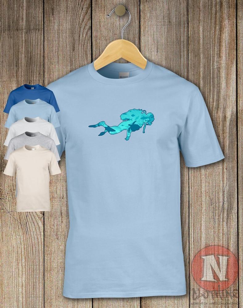 Plongée T-Shirt Shark Stingray Baleine Mouillé Suit Snorkeling Foncé Mer Divers
