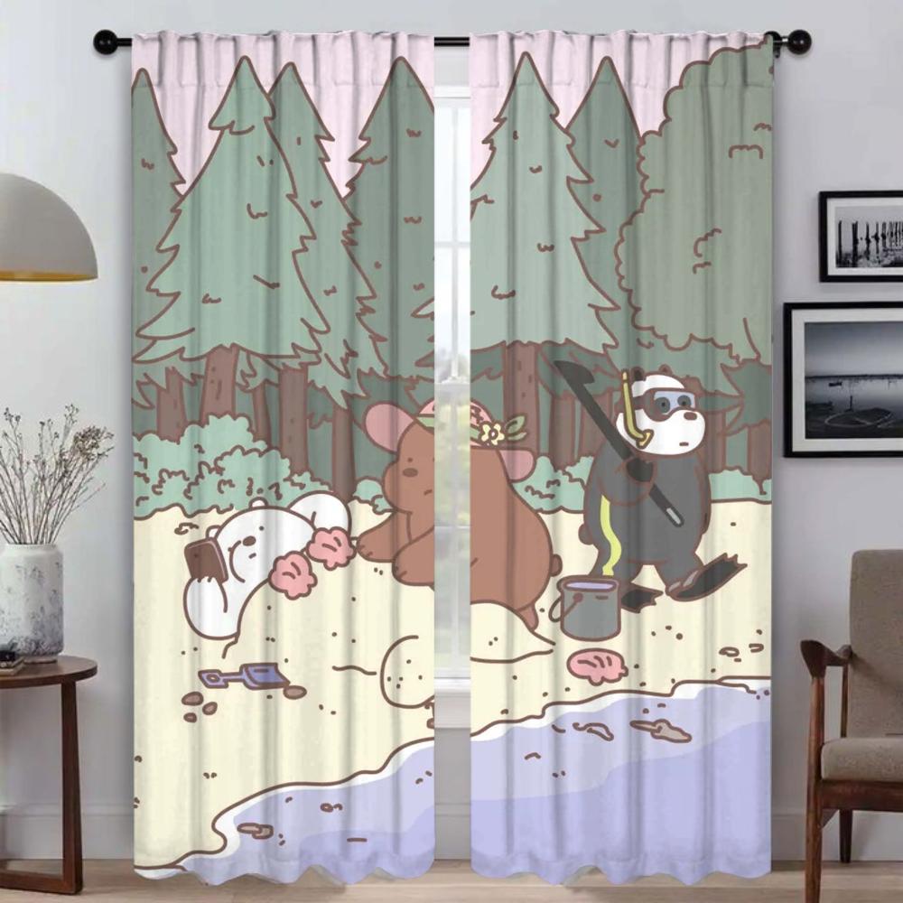 Домашний интерьер Шторы 2 шт. Милые голые украшения на Хэллоуин Шторы для спальни Оконные шторы для комнаты 2 панели Шторы для ребенка