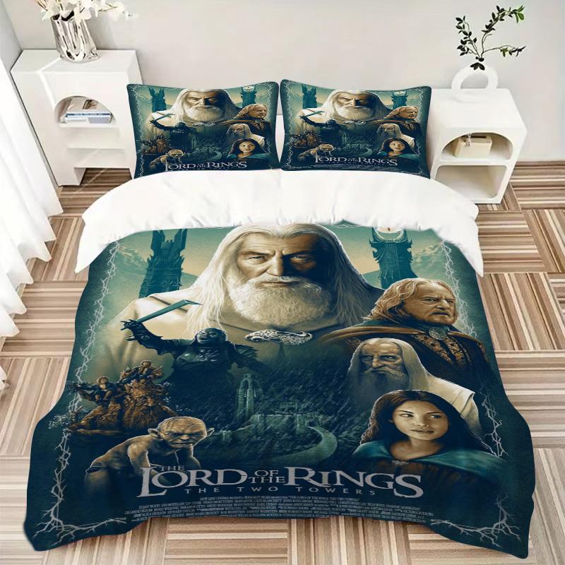 Lord Rings Two Towers Print 3Pcs Bedding Setduvet Cover With 2 Bedropillowcase Home Birthday Gift