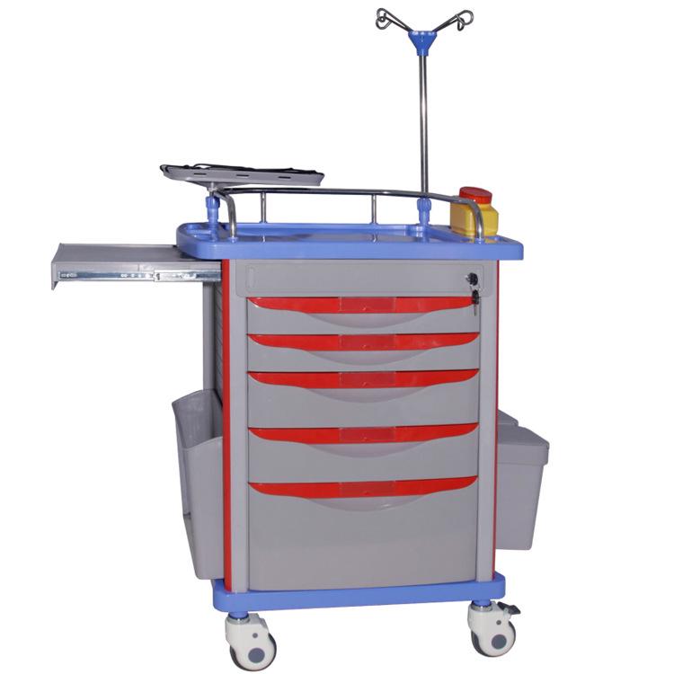 Multifunctional Medical Emergency Crash Cart with Thickened Stainless Steel for Medications