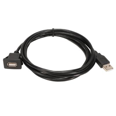 Автомобильный USB 2.0 удлинительный кабель для встраиваемой установки, водонепроницаемый ПВХ удлинительный кабель для приборной панели автомобиля