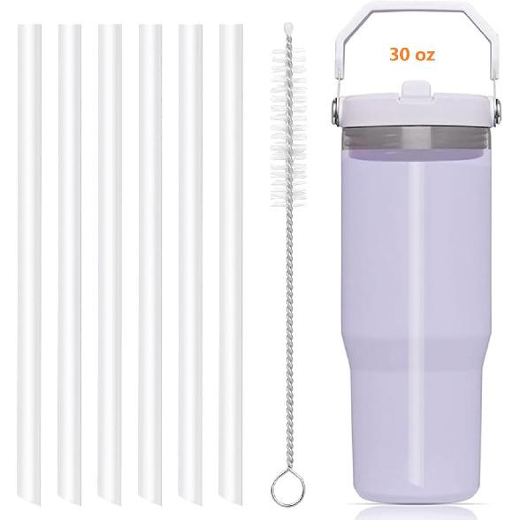 Replacement Straws Compatible with Stanley IceFlow Flip Straw Tumbler 30 oz,64 oz-Accessories included 6 Straws,1 Cleaning Brush(Not For Stanley Ice
