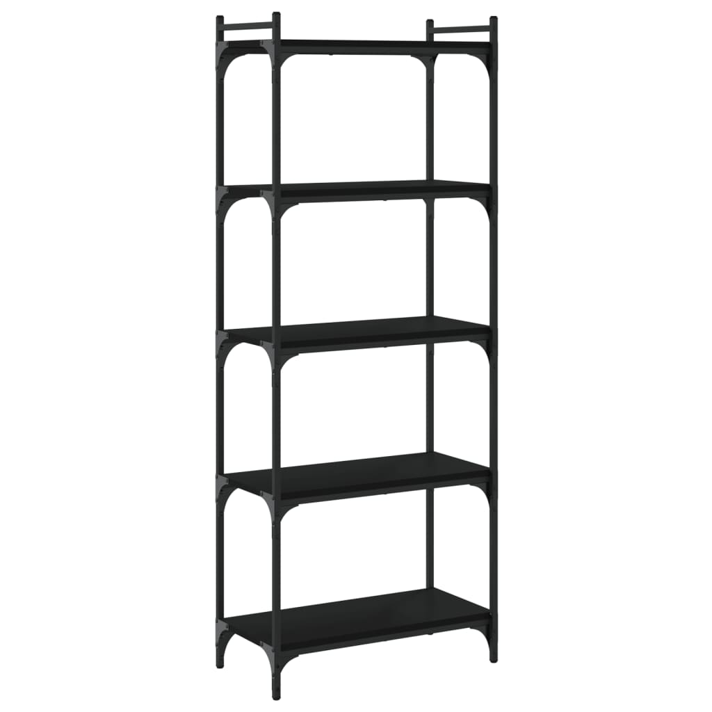 Bookshelf 5 Shelves Black 60 x 30 x 154 cm Engineered Wood