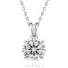 Necklace for Single D Color Sparkling 925 Sterling Hypoallergenic To Gift Box Birthday Gift Accessories KRKC&CO Women, Diamond, Moissanite, 0.5 Carat,