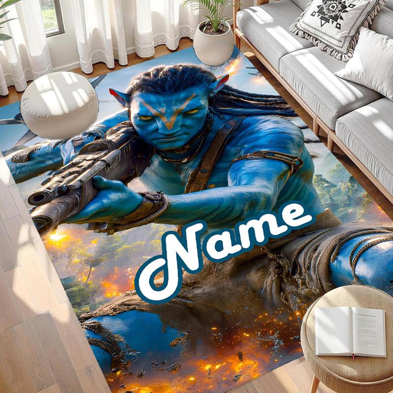 Custom Name Personalized Avatar Print Carpet, Versatile Home Decor Rug, for Playroom, Apartment, Balcony, Entryway, Hallway Gift