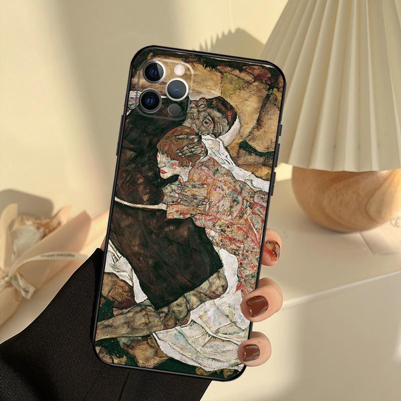 Egon Schiele Case For iPhone 11 12 13 14 15 16 Pro Max Cover For iPhone 13 12 Mini XR X XS Max Plus
