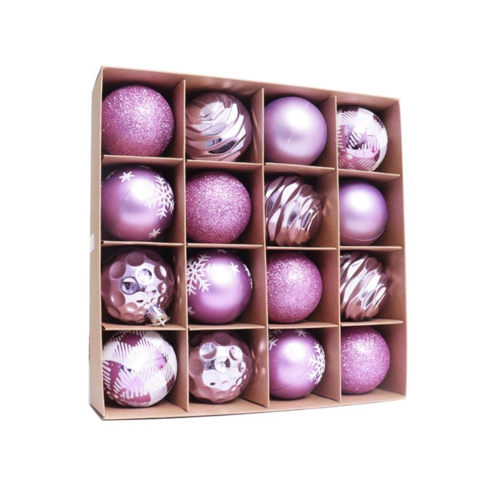16pcs Shatterproof Painted Christmas Balls Set Plastic Xmas Tree Pendants  Holiday Party Ornament