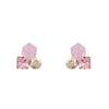 Niche Design Sense Color Three-dimensional Geometric Crystal Earrings Women's 2023 New Versatile Sweet Stud Earrings