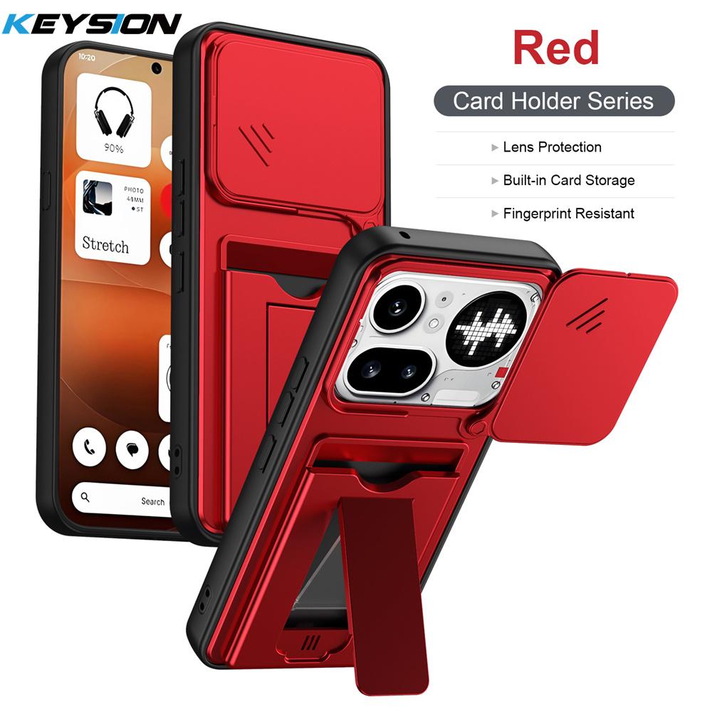 KEYSION Чехол-кошелек с держателем для карт для Nothing Phone 4A Pro, с защитой камеры-слайдера, вертикальной подставкой, противоударный